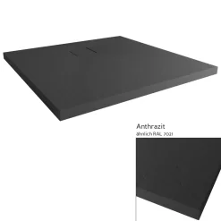 Mineralgruss-Duschwanne Modern Line Steinoptik, Anthrazit, 900 / 1400 mm*Breuer