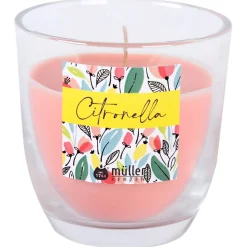 Citronella Kerzenglas 75x75mm melon*Müller-Licht Sale