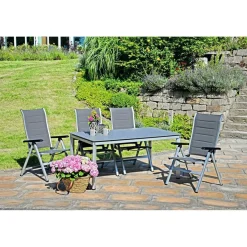 MWH Gartentisch Elemento silber 160 x 74 x 95 cm