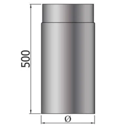 MyFireTool Rauchrohr 500 mm Ø 150 mm schwarz 2 mm