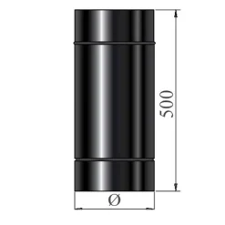Rauchrohr Ø 120mm 500 mm 0,6 mm blau*MyFireTool