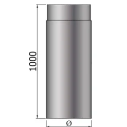 MyFireTool Rauchrohr FAL 1000 mm Ø 100 mm 0,6 mm