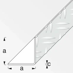 MyTool Riffelblechwinkel 41,2 mm 1m gleichschenklig blank