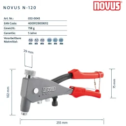Blindnietmutterzange N-120^Novus Hot