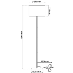 Stehleuchte Tessile schwarz 36 cm Textil^näve Discount