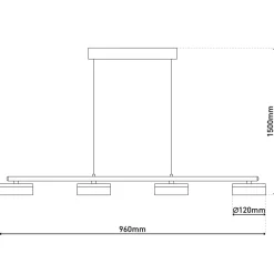 näve LED-Pendelleuchte Cimo 96x12x150cm dimmbar