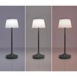 Solar-Tischleuchte Emmi grau mit Akku 13x13x38cm dimmbar*näve Clearance