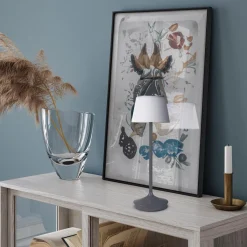 Solar-Tischleuchte Emmi grau mit Akku 13x13x38cm dimmbar*näve Clearance