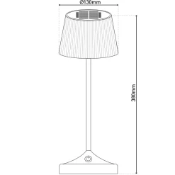 Solar-Tischleuchte Emmi grau mit Akku 13x13x38cm dimmbar*näve Clearance