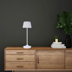 Solar-Tischleuchte Emmi weiß mit Akku 13x13x38cm dimmbar^näve Clearance