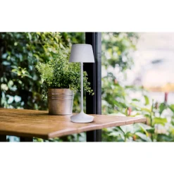 Solar-Tischleuchte Emmi weiß mit Akku 13x13x38cm dimmbar^näve Clearance