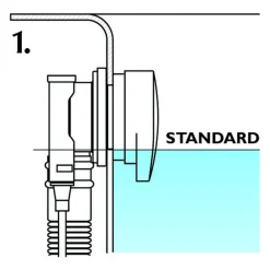 Ottofond Ab- u Überlaufgarnitur chrom mit Exenter für höheren Wasserstand