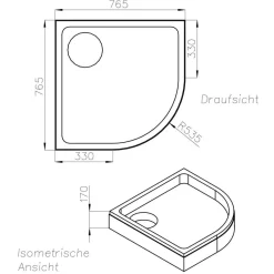 Ottofond Wannenträger zu Kraton 80 x 80 cm