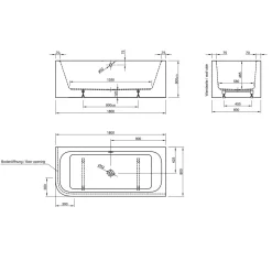 Whirlpool-Komplettset Spirit 180 x 80 cm Ausführung links*Ottofond Hot