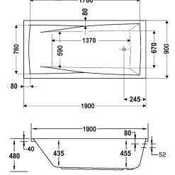 Whirlpool-Komplettset Atlanta 190 x 90 cm inklusive Farblichtwechsler*Ottofond Best