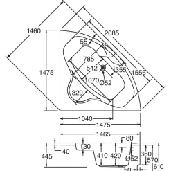 Ottofond Whirlpool-Set Katamaran 148 cm weiß Typ 1