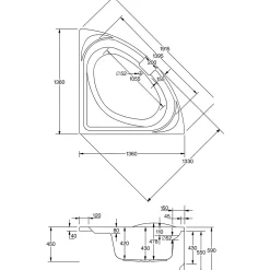 Whirlpool-Set Laguna 136 cm weiß Typ 3*Ottofond Discount