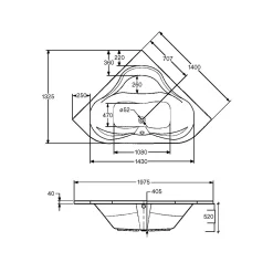 Ottofond Whirlpool-Set Lucia 140 cm weiß Typ 1