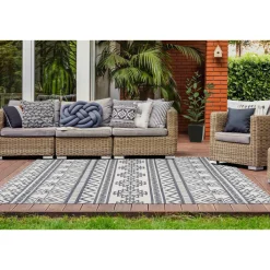 Outdoor-Teppich „Yoga 500“, anthrazit/elfenbein