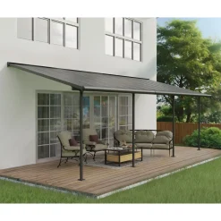Capri Alu Terrassenüberdachung Polycarbonat 3x7,4 m grau^Palram Canopia New