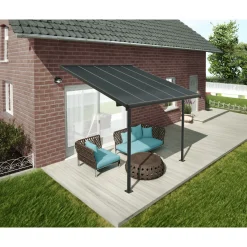 Capri Alu Terrassenüberdachung Polycarbonat 3x3 m grau^Palram Canopia Outlet