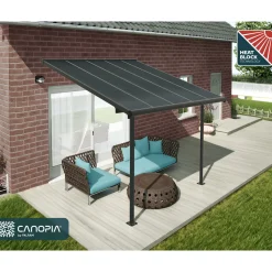 Capri Alu Terrassenüberdachung Polycarbonat 3x3 m grau^Palram Canopia Outlet