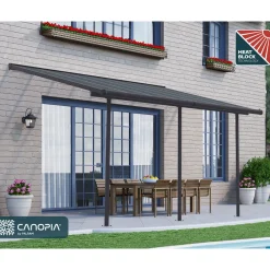 Palram Canopia Capri Alu Terrassenüberdachung Polycarbonat 3x4,3 m grau