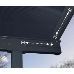 Palram Canopia Capri Alu Terrassenüberdachung Polycarbonat 3x8,6 m grau