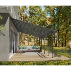 Feria Alu Terrassenüberdachung Polycarbonat 4x8 m dunkelgrau^Palram Canopia New