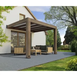 Palram Canopia Helsinki 3x3,4 Terrassenüberdachung aus Zedernholz / Sonnenschutzpaneele