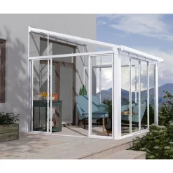 SanRemo Alu Wintergarten Polycarbonat 3x3 m weiß^Palram Canopia Clearance