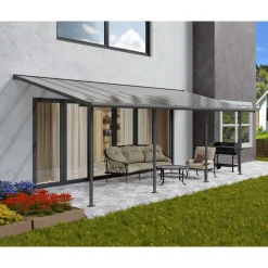 Palram Canopia Sierra Alu Terrassenüberdachung Polycarbonat 3x7,5 m grau