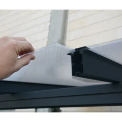 Palram Canopia Sierra Alu Terrassenüberdachung Polycarbonat 3x7,5 m grau