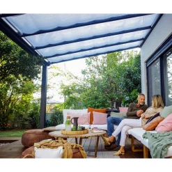Palram Canopia Stockholm Terassenüberdachung Jalousien 3,4x7,3 m weiß