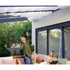 Palram Canopia Stockholm Terassenüberdachung Jalousien 3,4x5,9 m weiß