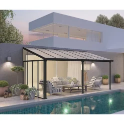 Palram Canopia Terassenüberdachung 3er Serie Pergola-Seitenwand dunkelgrau
