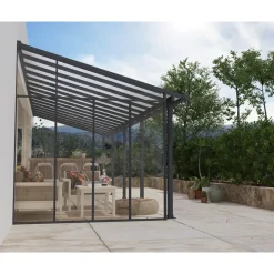 Palram Canopia Terassenüberdachung 3er Serie Pergola-Seitenwand dunkelgrau