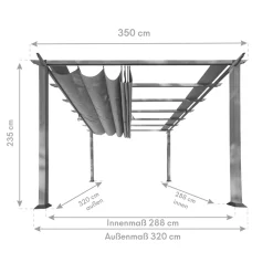 Outdoor Pergola Florida 1111 350x350x235cm Holzoptik*Paragon Outdoor Best
