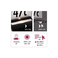 Outdoor Solar bel. Hausnummer Yoko IP44 3000K 150lm Bewegungsmelder Anthrazit^Paulmann Discount