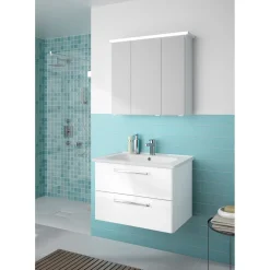 Pelipal LED-Spiegelschrank Trentino weiß gänzend 75 x 72 x 20 cm