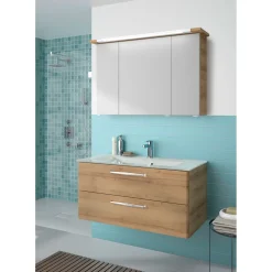 Pelipal Spiegelschrank Trentino Eiche inkl LED-Aufbauleuchte