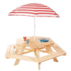 Kindersitzgarnitur Nicki 6-Eck natur^Pinolino Hot