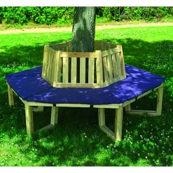 Promadino Baumbank 360 mit Sitzauflagen blau