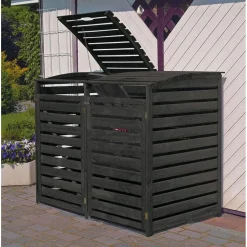 Mülltonnenbox Vario III für 2 Tonnen anthrazit*Promadino Outlet