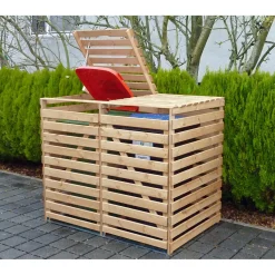 Mülltonnenbox Vario V für 2 Tonnen natur*Promadino Online