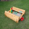 Sandkasten Donald 100 x 100 cm klappbare Abdeckung*Promadino Hot