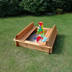 Sandkasten Donald 100 x 100 cm klappbare Abdeckung*Promadino Hot