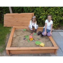 Sandkasten Tessa 140 x 140 cm mit Vollabdeckung^Promadino Best