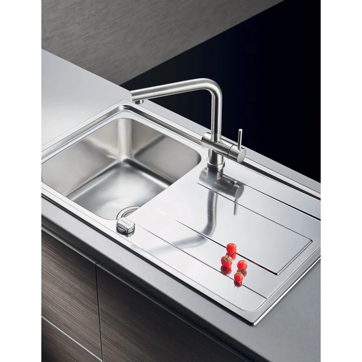 Edelstahl-Einbauspüle ALEA 86 x 50 cm 1B 1D^Pyramis Clearance