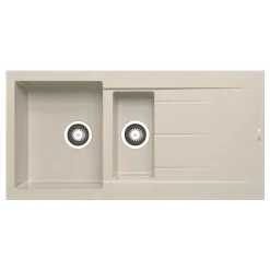 Pyramis Einbauspuele ALAZIA 100 x 50 cm 1 1/2B 1D Granit Beige